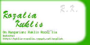 rozalia kuklis business card